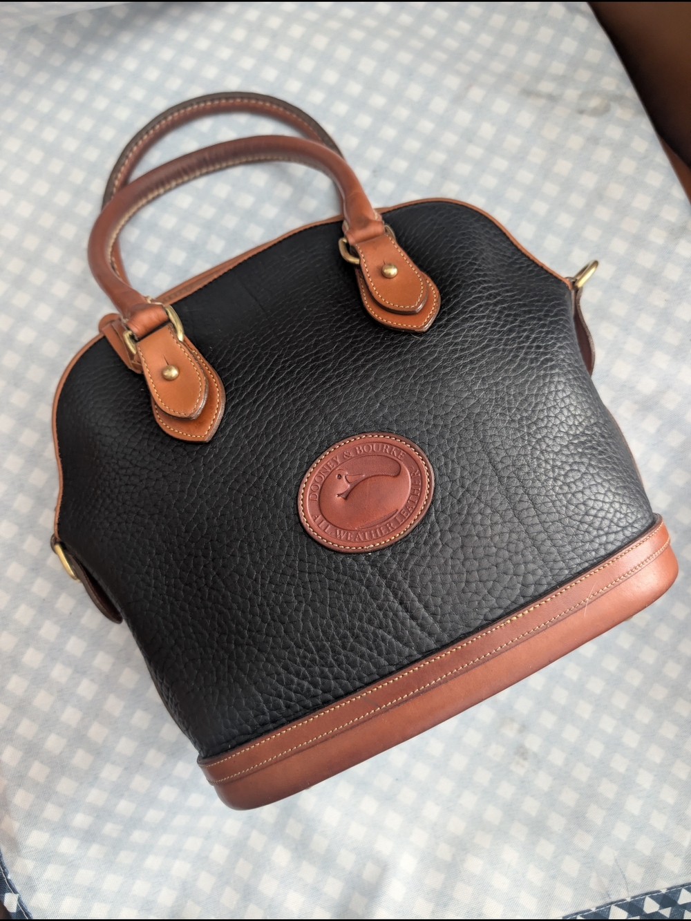 🥰💄VTG EUC Dooney & Bourke Norfolk Case Satchel with British Tan Trim - Picture 9 of 16